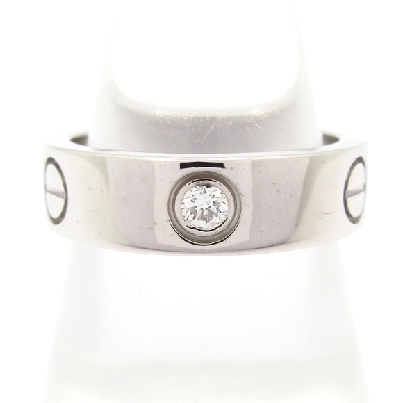 Cartier Love Ring 3 Diamonds White Gold Sz 55 - Picture 1 of 8